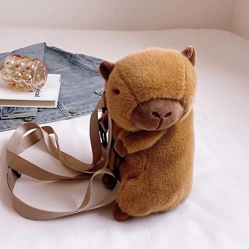 New Cute Plush Backpack Capybara Crossbody Bag Handbag Soft Capybara School Bag For Kids Birthday Christmas Festival Gifts