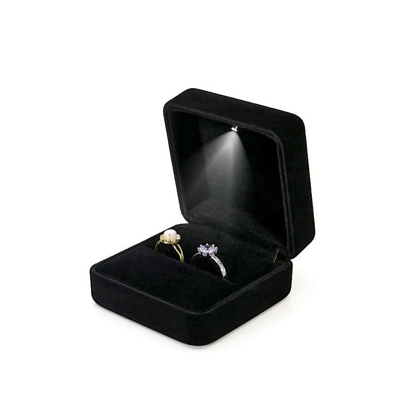 LED Light Jewelry Gift Box for Engagement Rings, Bracelets, Bangles, and Necklaces