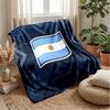 Argentina Football Printed Flannel Blanket Skin Friendly Warm Decorative Throw for Indoor Couch Bed Daily Use