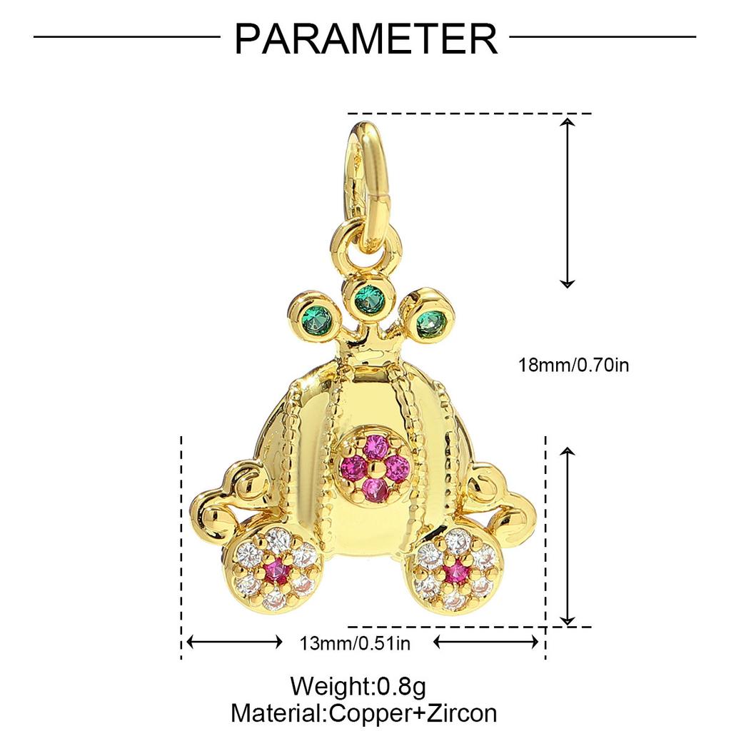3pcs Copper Zodiac Crab Turtle Starfish Necklace Pendant DIY Jewelry Women Charm Octopus Shell Carriage Candy Earring