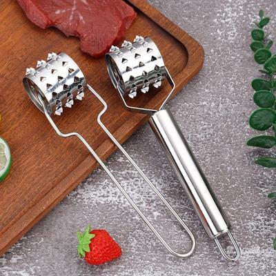 1 Pieza Acero Inoxidable Ablandador de Carne Picadora Rodillo Martillo para Filete Golpear Lados Cerdo Martillos Herramientas de Cocina