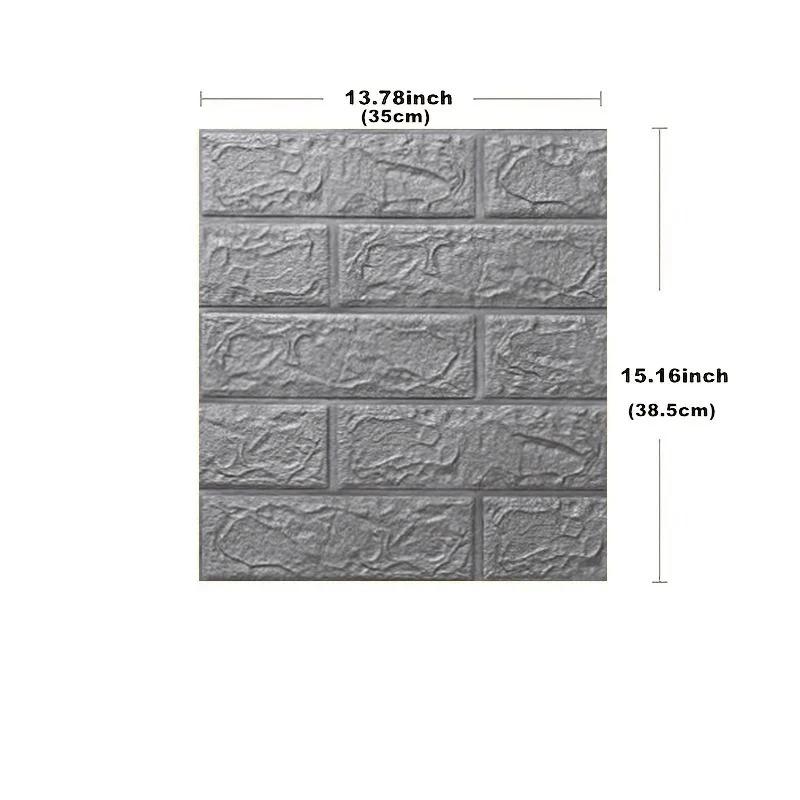 1-10pcs 35x38.5cm / 13.78in X 15.16in DIY Self-adhesive 3d Wall Stickers for Bedroom Waterproof Home Decor Foam Brick Wallpaper