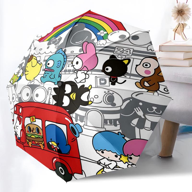 

1pc Hello Kitty & Friends Automatic Opening Folding Umbrella - 8 Bone Iron Frame, Suitable for Fans, Travel, Daily Use, Gift Idea.H027