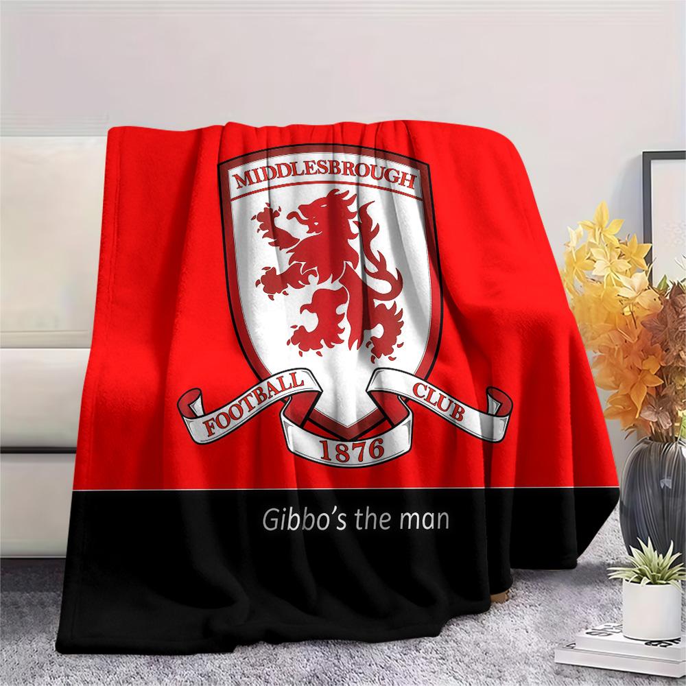 Middlesbrough FC Flannel Blanket, High quality Comfortable for All Seasons, Home Decor, Warmth and Comfort