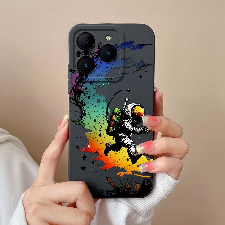Case For Realme C61 C63 Cute Girl Phone Covers For Realme C 61 Camera Protection Liquid Silicone Anti Drop Soft Back Cover Capa