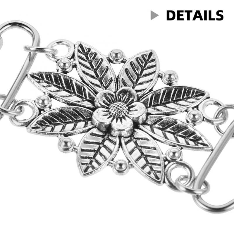 2-piece women's scarf clip set with floral decorative brooch
