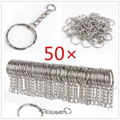 50 Pcs 25mm Keyring Blanks Split Key Chain Rings Kit for Home Car Keychains, Lanyards, Gifts