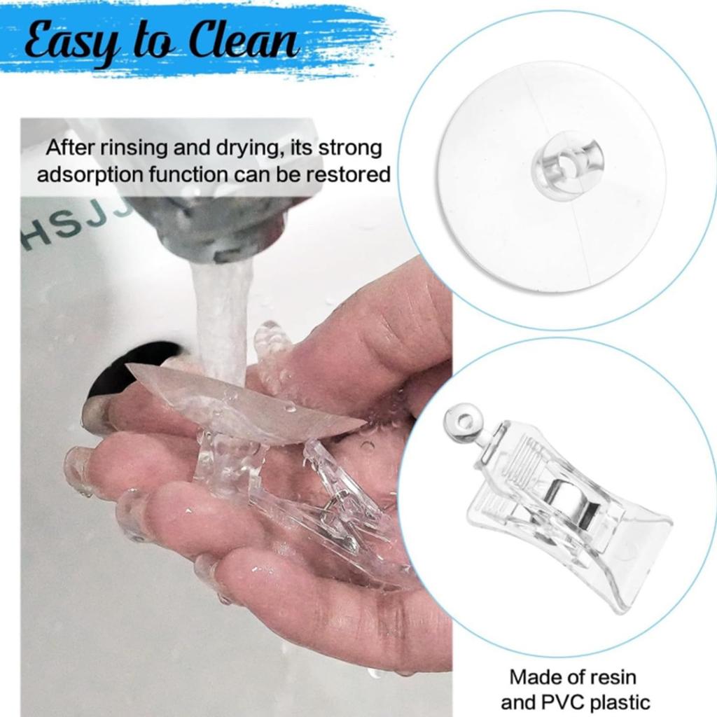 3PCS Punch Free Suction Cup Clips Multifunctional Wall Hook Window Phone Bracket Portable Holder for Kitchen Living Room Office
