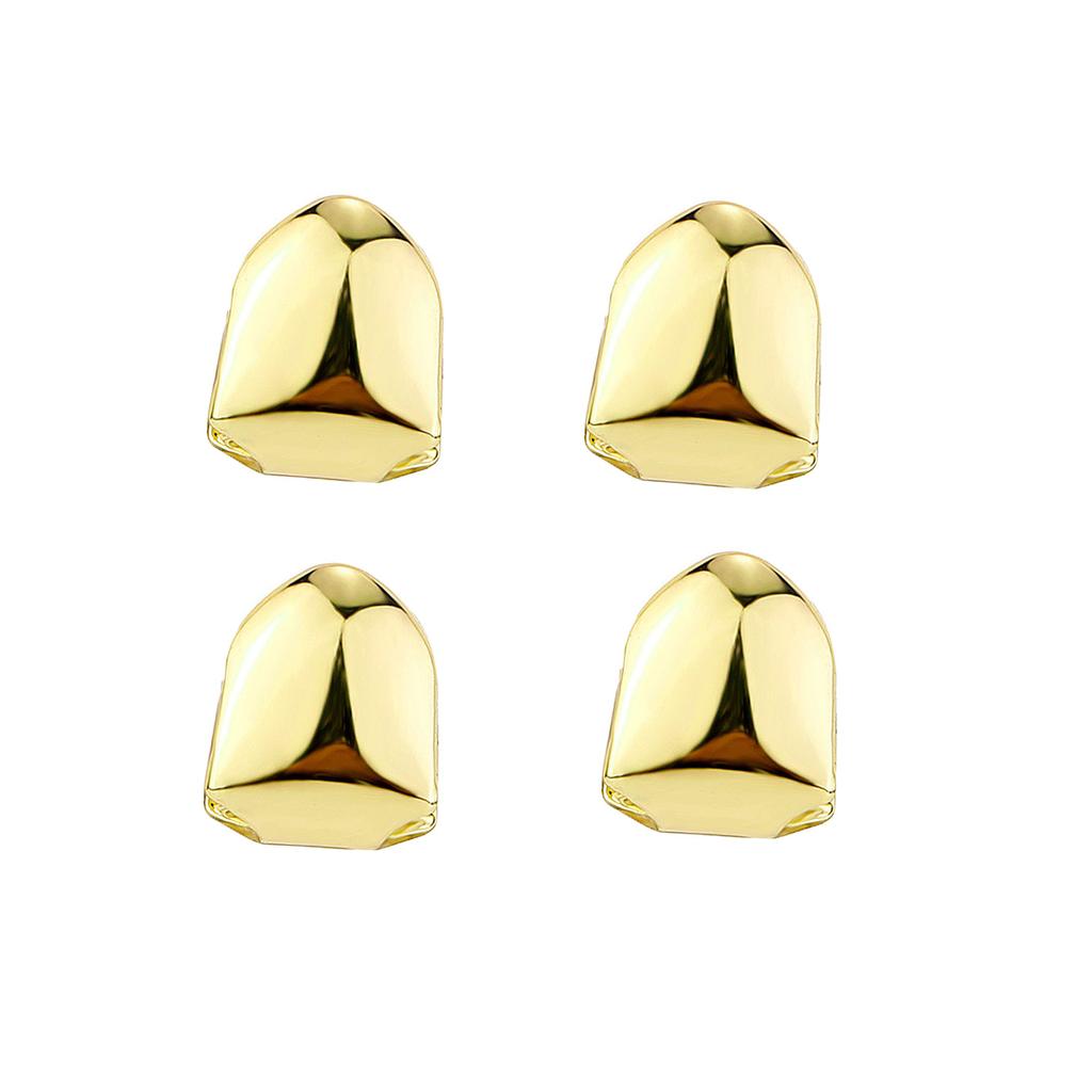High-Quality Gold-Plated Dental Braces Micro-Inlaid Zircon Small Tiger Teeth Left-Right Symmetrical Sharp Teeth Set TEMU Hot Sale