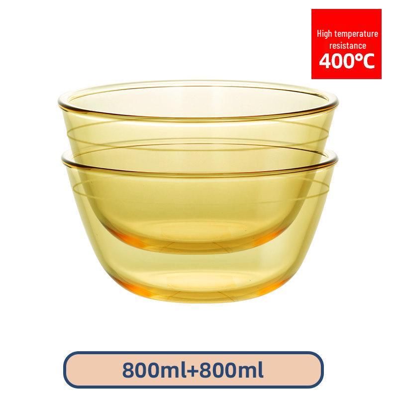 Transparent High-Temperature Resistant Glass Bowl with Lid for Home Use—Ideal for Salads, Soups, Instant Noodles, Microwave & Air Fryer Use.