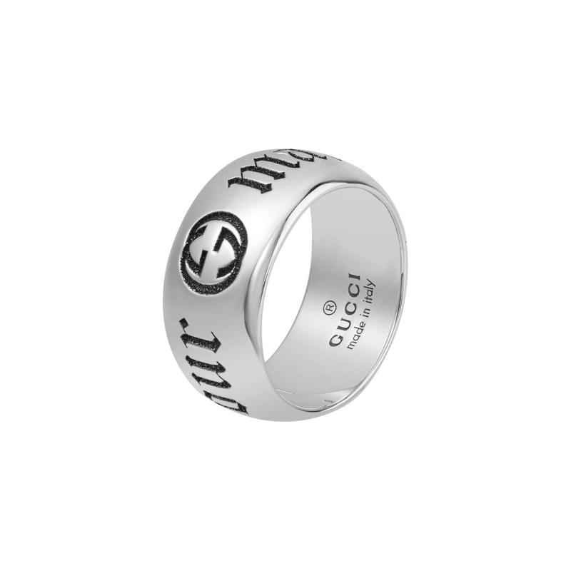 Gucci ring Ghost Maison de l Amour wide version shiny 925 silver men and women Silver 11 серебряный