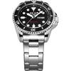 Aibu Silver Black Quartz Watch Water Resistant Men's Business Casual Suit Gift