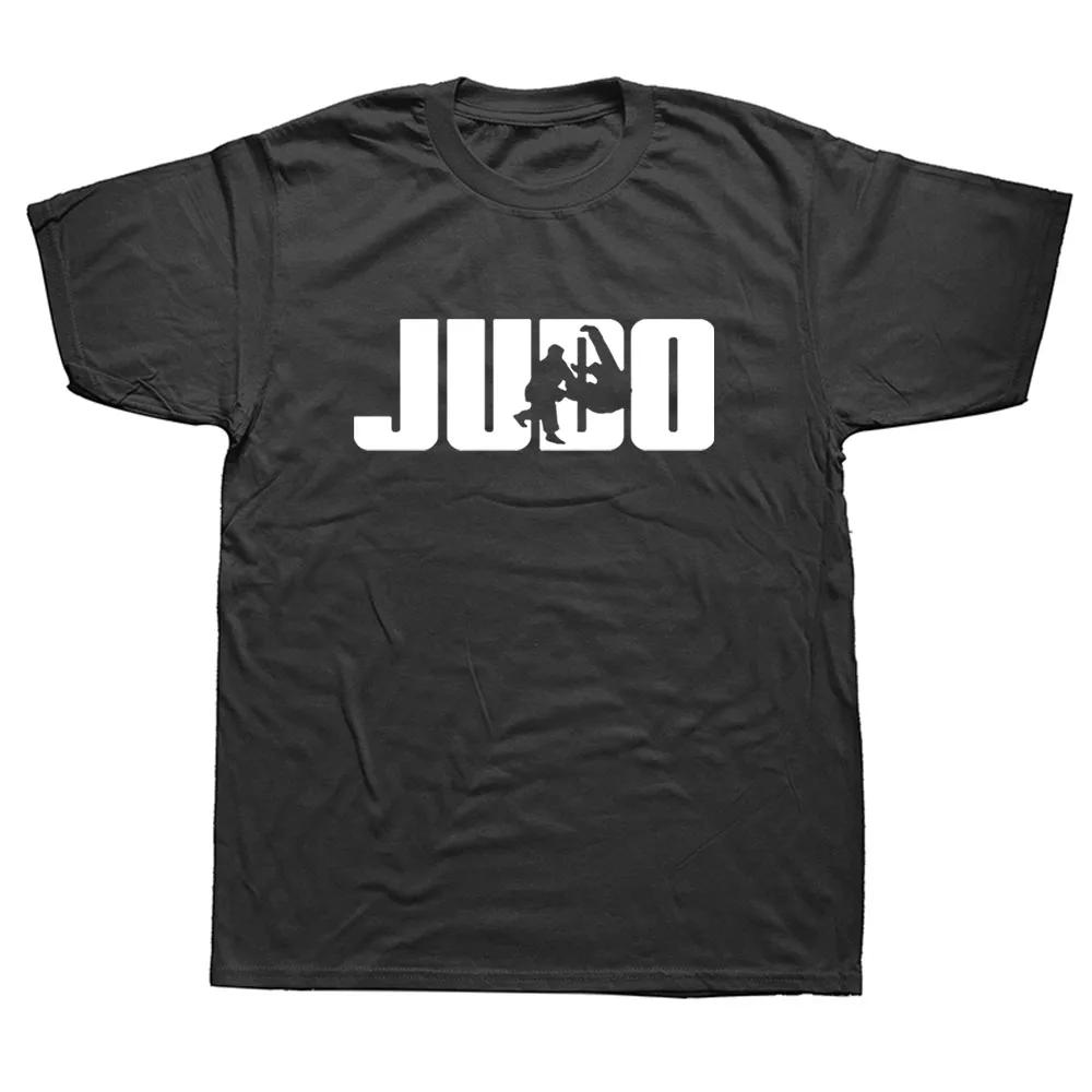 Vtipná trička s bojovými uměními Judo Grafická bavlněná streetwearová trička s krátkým rukávem a kulatým výstřihem Harajuku Pánské oblečení