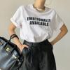 Korean Chic Summer Simple Casual Round Neck Letter Printing Design Sense Loose Versatile Pullover Short Sleeve T-shirt Women
