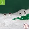 Yinziyun Weihnachts-Schneemann & Apfelbaum S925 Silber Ohrstecker