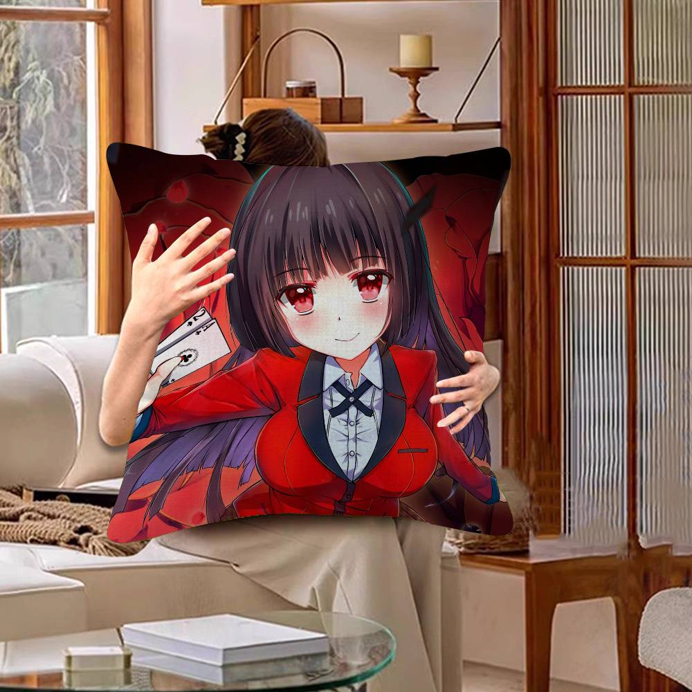 Japanese Manga KKakegurui Pillow Cover For Bedroom Room And Living Room Sofa Decorative Cushion Cover