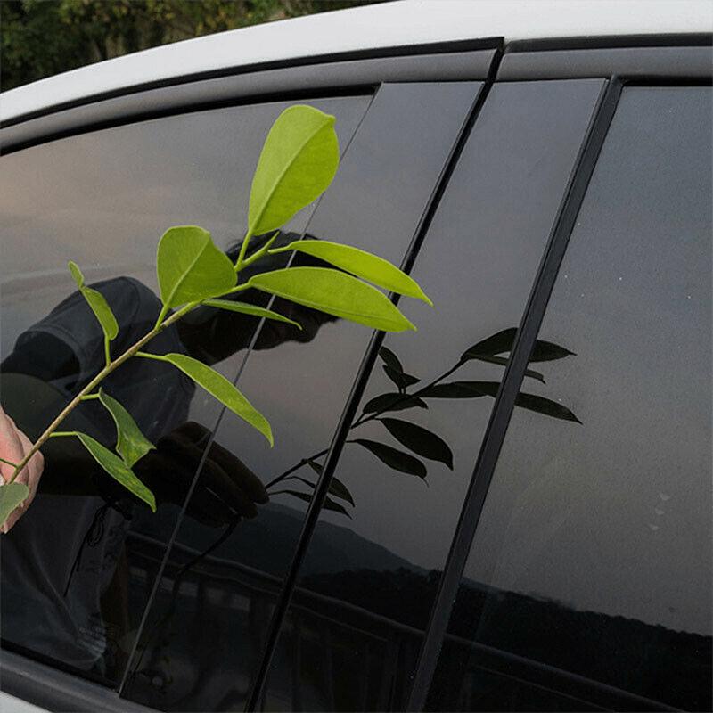 6pcs For BMW 3-Series E90 2005 2006 2007 2008 2009 2010 2011 2012 Gloss Black Pillar Posts Door Side Moulding Panel Sticker Cover