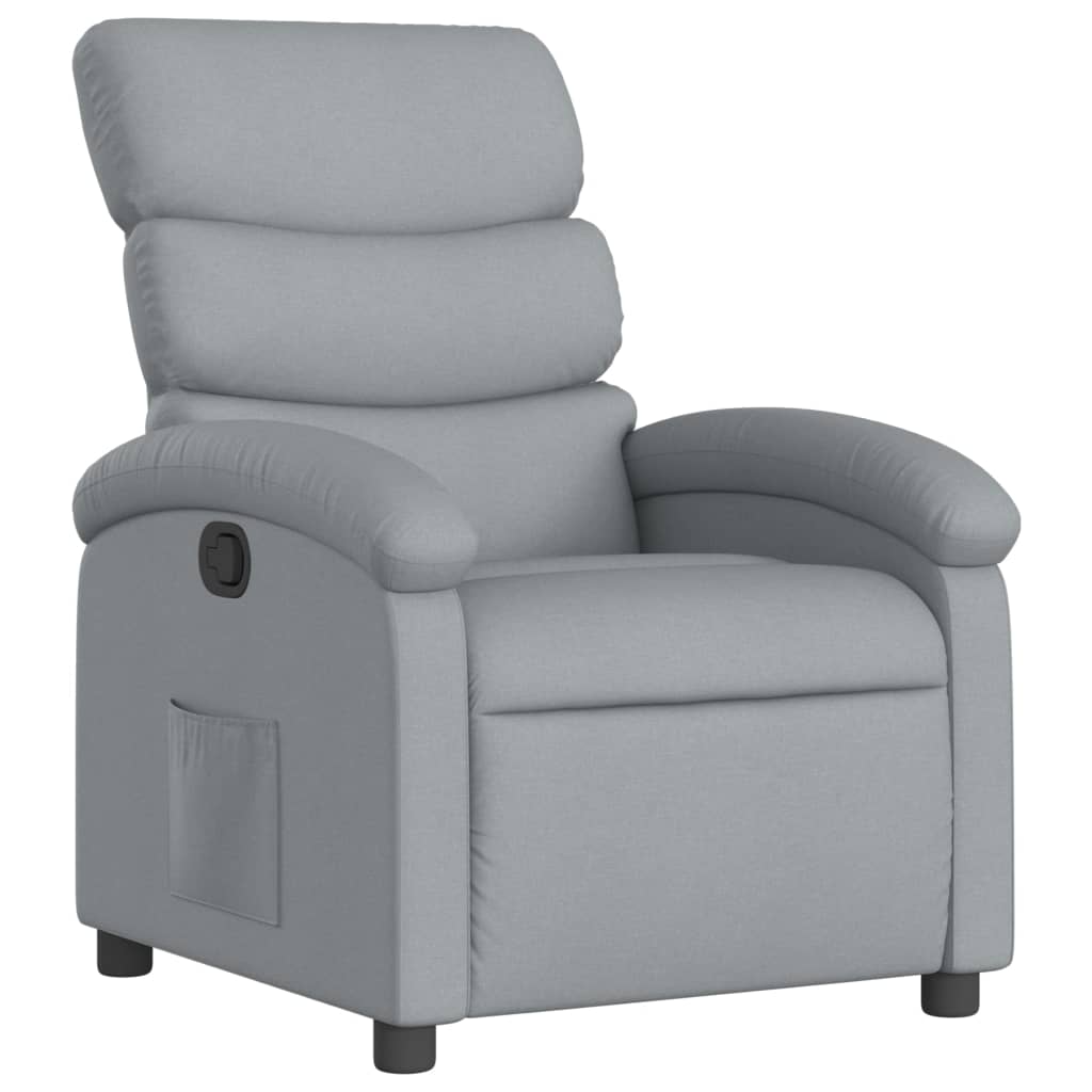 Relaxation Armchair Light Grey Fabric