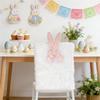 Easter Chair Covers Removable Decorative Seat Slipcovers Easter Bunny Ear Dining Room Chair Covers for Party Birthday Kitchen