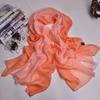 Season Solid Color Gradual Change Color Mulberry Silk Silk Scarf Women, Color Matching Women'S Scarf Shawl Yarn Beach Towel