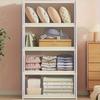 Clear Plastic Multi-Tier Storage Cabinet | Dustproof Floor-Standing Organizer with Transparent Shelves, Classic Style for Bedroom, Wardrobe, Office
