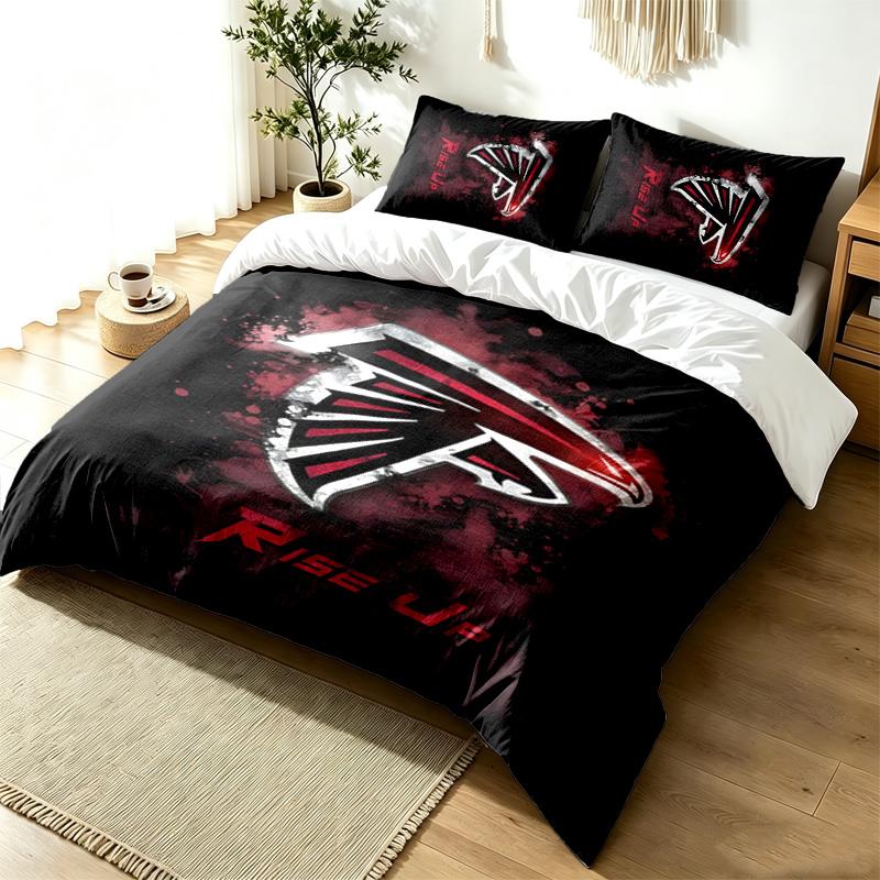 Atlanta Falcons 3-teiliges Bettwäsche-Set Einfaches Modernes Bettwäsche-Set Knitterfest Weicher Stoff Ganzjahresnutzung ein perfektes Geschenk