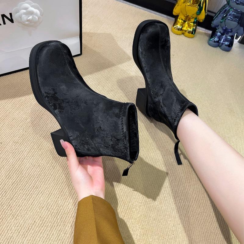 

Новые весенние черные сапоги на высоком каблуке, женские ботильоны на платформе, простые и удобные универсальные женские сапоги 41