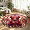 Animales salvajes (455) Alfombra de Terciopelo Redonda con Cristales Personalizada con Nombre y Texto Felpudo Personalizado Decoración del Hogar Alfombra de Cristal Antideslizante
