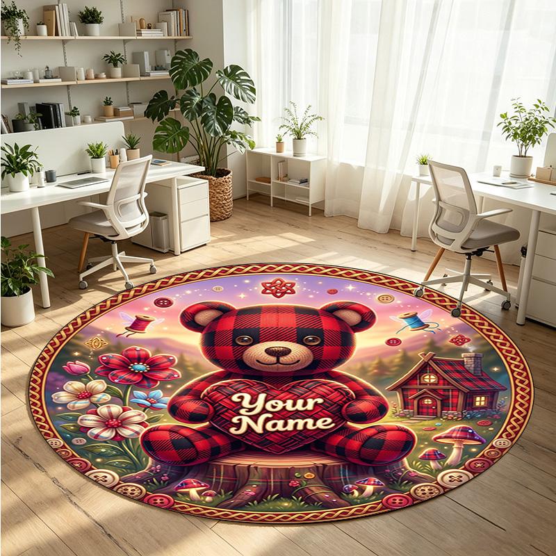 Animales salvajes (455) Alfombra de Terciopelo Redonda con Cristales Personalizada con Nombre y Texto Felpudo Personalizado Decoración del Hogar Alfombra de Cristal Antideslizante