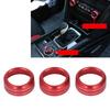 3pcs AC Switch Knob Ring KIMISS Aluminum Alloy Air Conditioner Switch Cover Trim Red Center Console Interior Accessories for Mazda 3 6 Axela CX-5