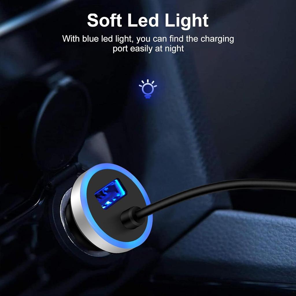 Google Pixel 9 Pro USB Car Charger Fast Charging for Google Pixel 10 Pro XL 9 Pro Fold 8a 8 Pro 7 Pro 6,USB A Car Charger + 3FT Coiled USB C Cable