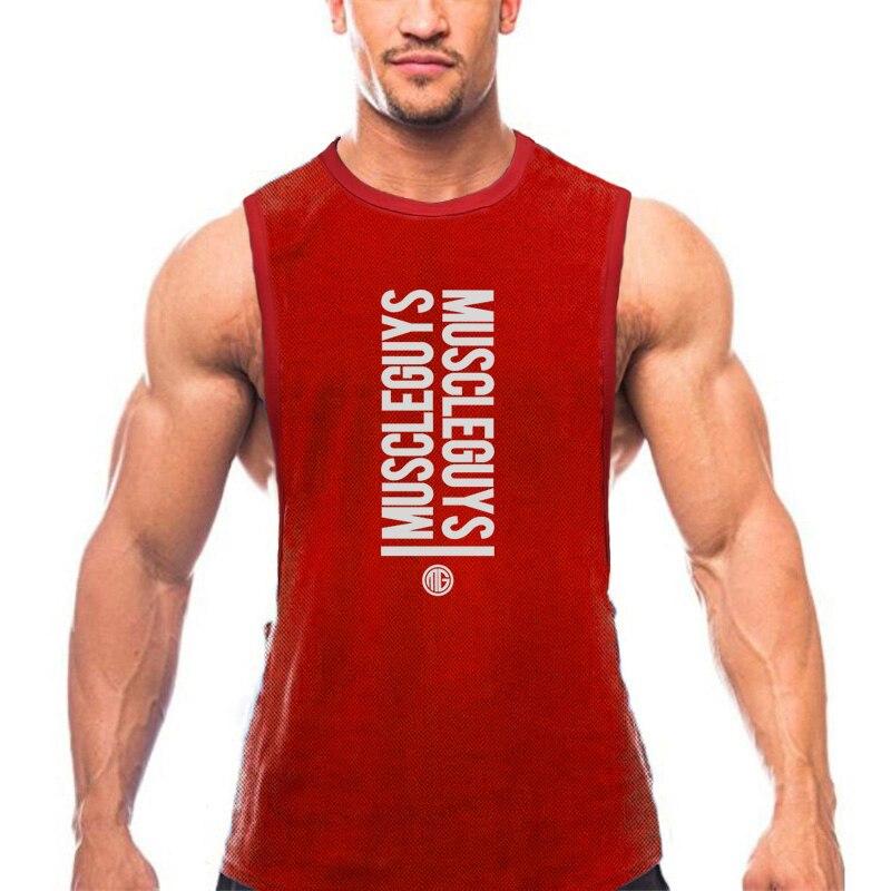 Do The Work  Men's Casual Sports High Quality Mesh Bodybuilding Fitness Gym Sports Summer Breathable Casual O-neck Printed Vest