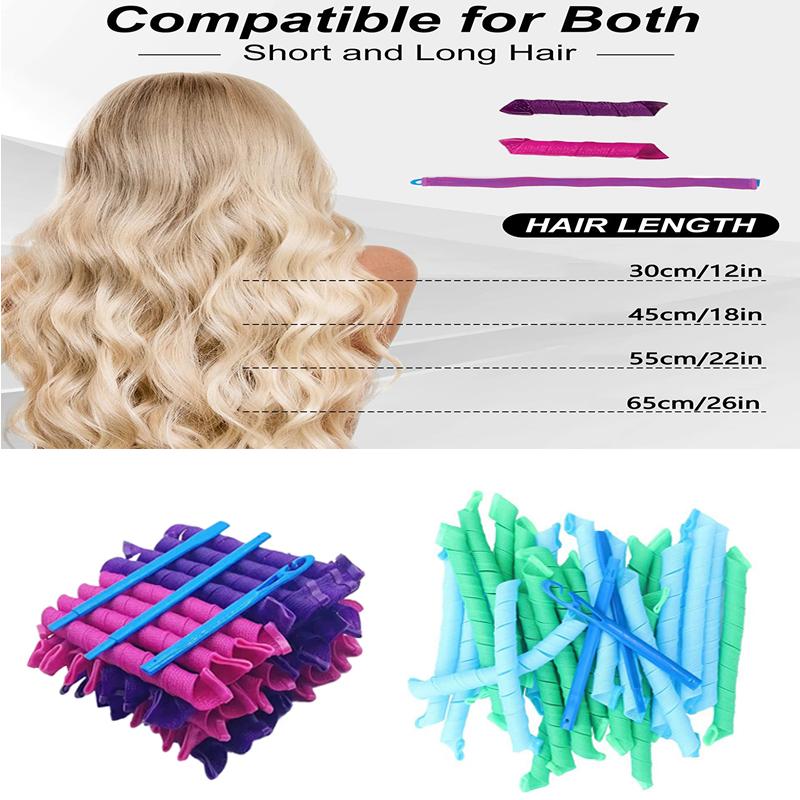 10Pcs Heatless Hair Curlers Set Create Bouncy Spiral Curls Without Heat Damage Safe Easy To Use Hooks For Effortless Styling Kit