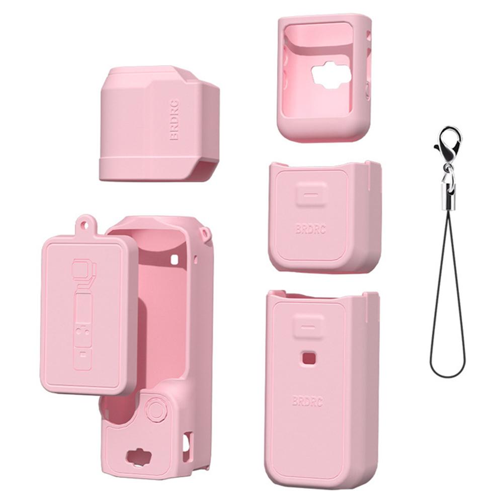 

BRDRC For DJI Osmo Pocket 3 Silicone Case Set Lens Cover and Screen Cover Accessories Pink