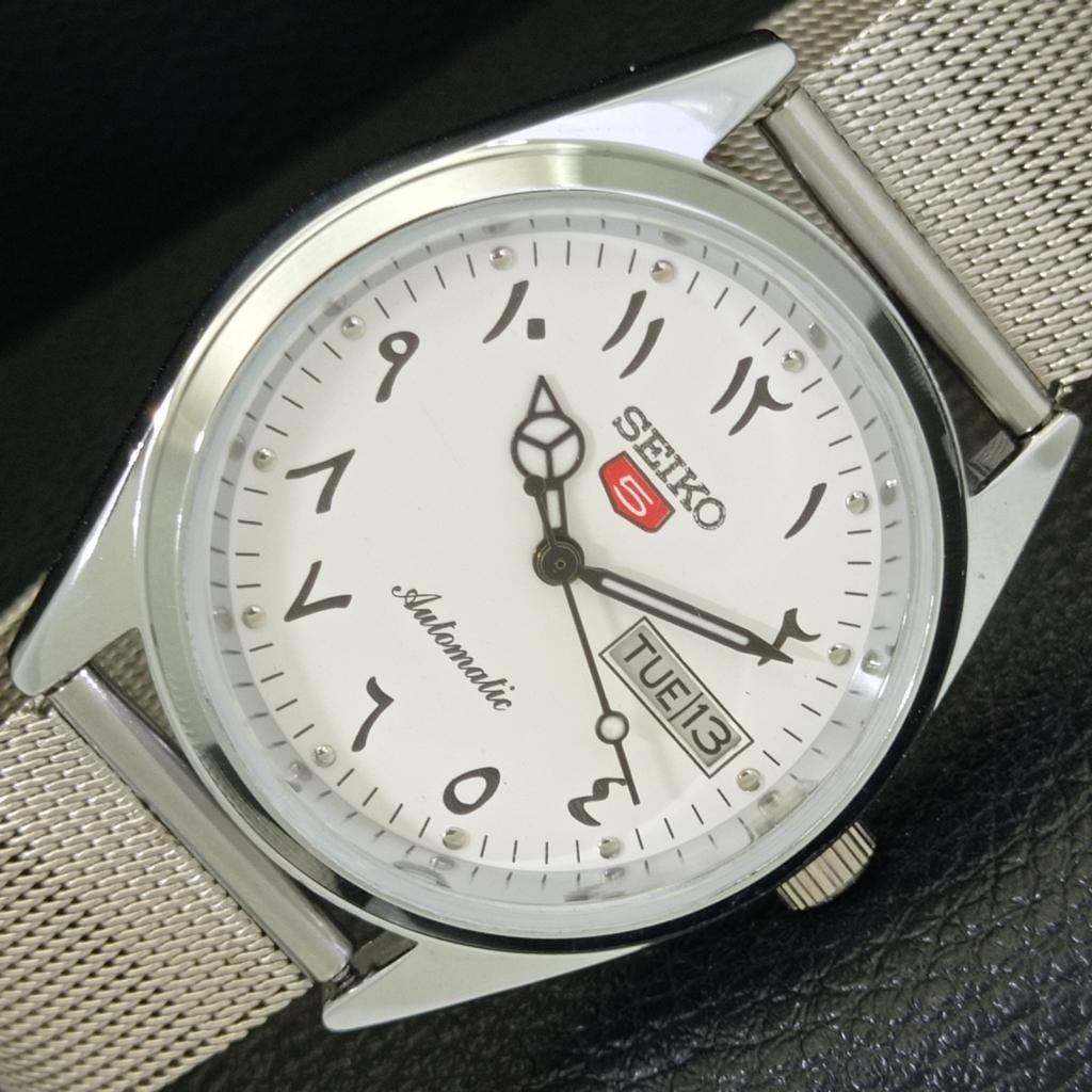 AUTOMATIC VINTAGE REFURBISHED SEIKO 5 JAPAN 6309A MENS WHITE WATCH a441182-4 Sk-a441182