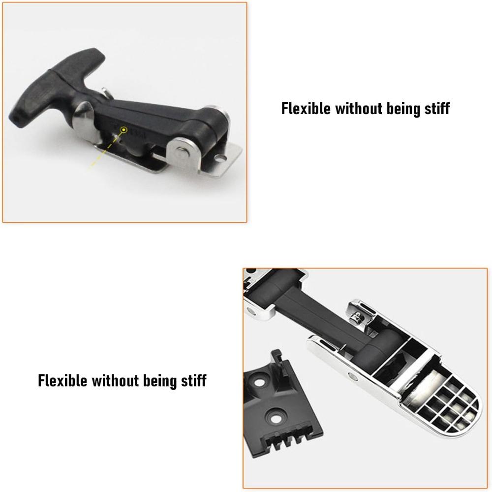 Stainless Steel Brackets Rubber Hood Catch Elastic Design T Handle Hasp Insulation Box