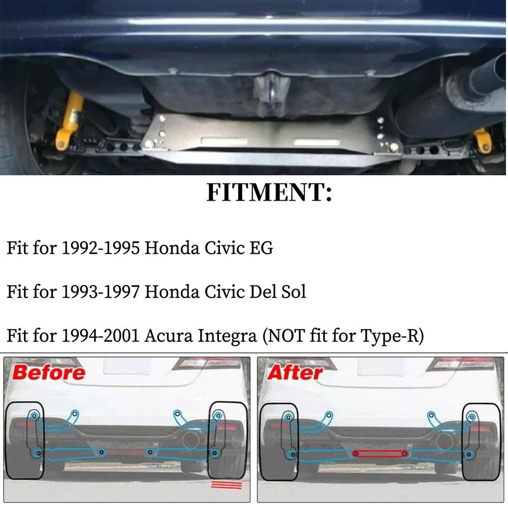 Aluminum Racing Lower Control Arms LCA+Rear Lower Tie Bar+Rear Subframe Brace For Honda Civic CX DX EX 1992-1995 Car Accessory