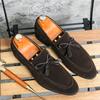 Fashion 2025 New Men's Comfortable Anti Velvet Leather Pointed Bean Shoes Fashion Brand Men's Business Banquet Brown Small Leather Shoes