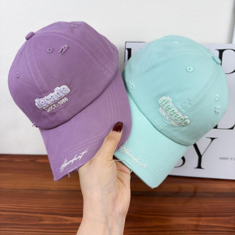 American Retro Ripped Baseball Cap Men's and Women's New Spring and Summer Soft Top Sun Hat Versatile Face Small Casual Cap
