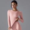 Auroth Long Sleeve Yoga Top Gym Sports Shirts Women Solid Color Running Shirts Slim Stretch Fitness Top