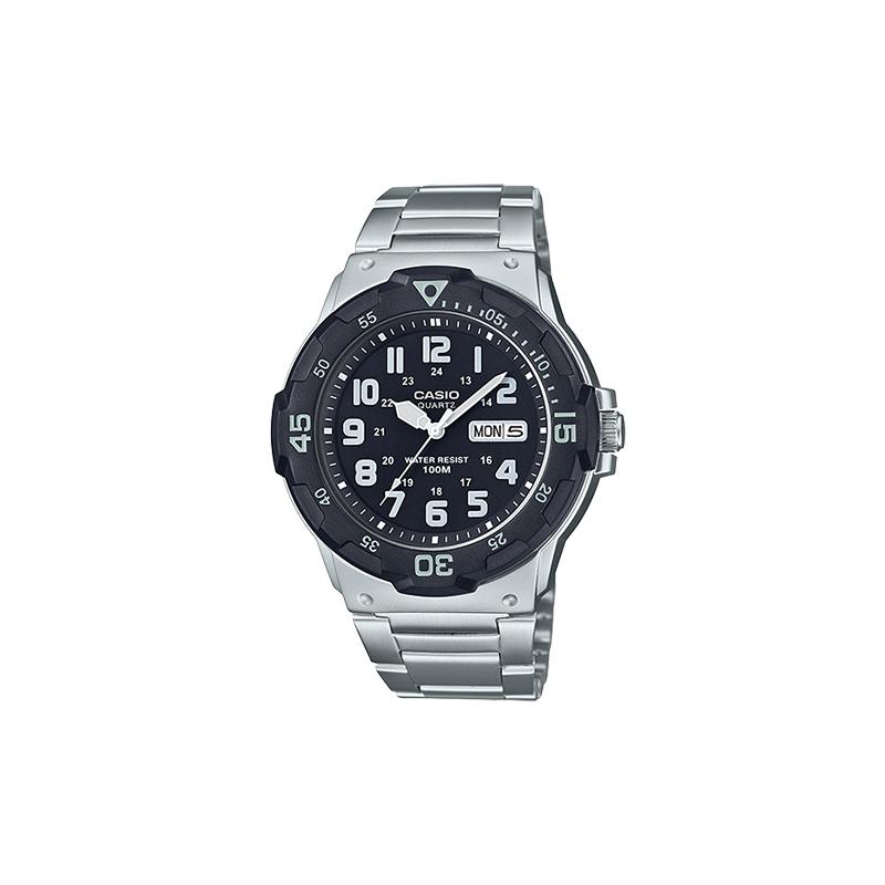

Casio YOUTH series-MRW disc three-pin fashion outdoor simple retro pointer date day display sports diving model quartz movement stainless MRW-200HD-1B чорний