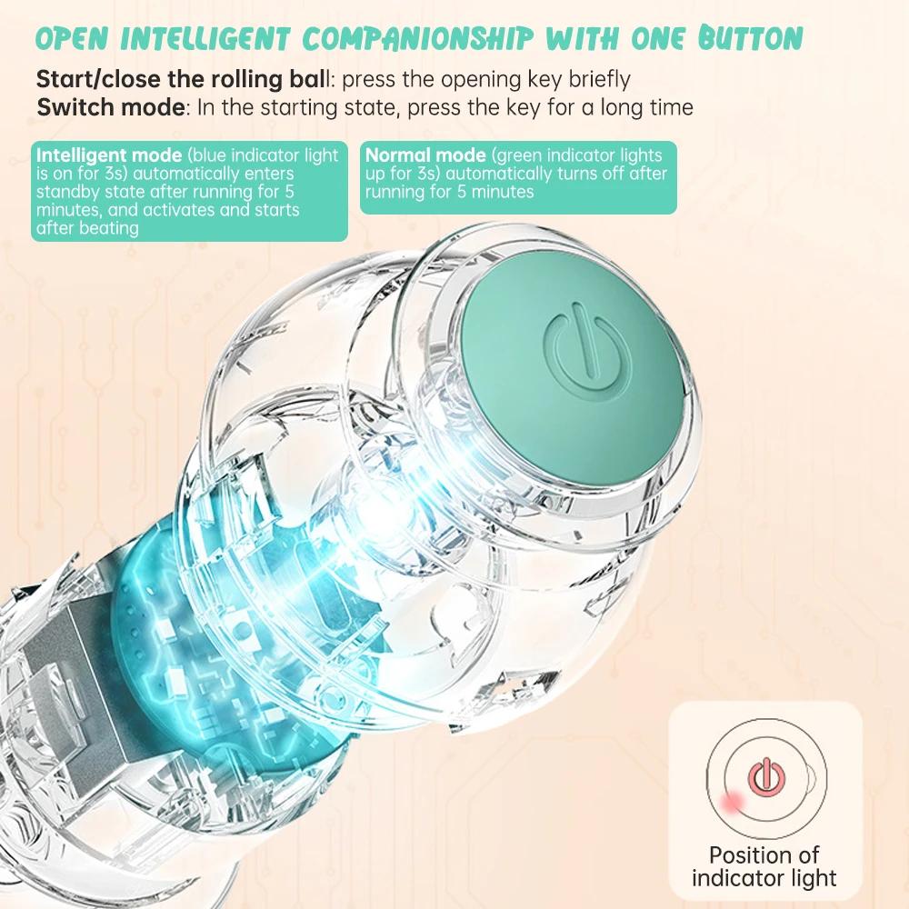 New Smart Cat Toys Electric Cat Ball Automatic Rolling Ball Cat Interactive Toys Training Self-moving Kitten Toys for Indoor Pla