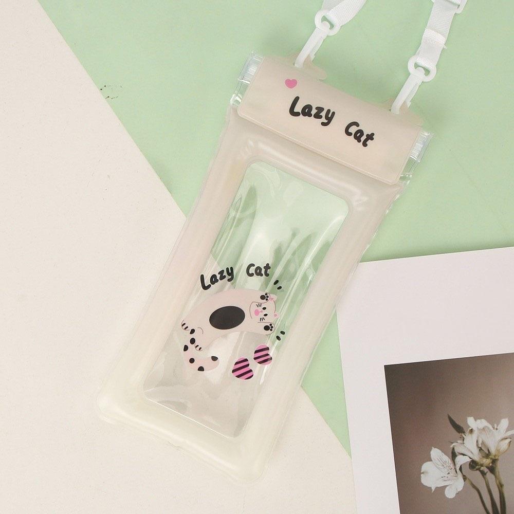 Transparent Hanging Neck Phone Bag PVC Floating Phone Dry Cover Waterproof Mobile Phone Bag Phone бежевый
