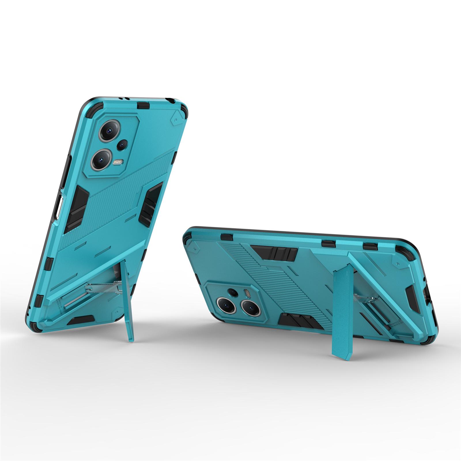 

Kickstand Phone Case for Xiaomi Redmi Note 12 5G (India)/Poco X5 5G Hard PC Soft TPU Protective Cover Anti-Drop Cell Phone Case Baby Blue