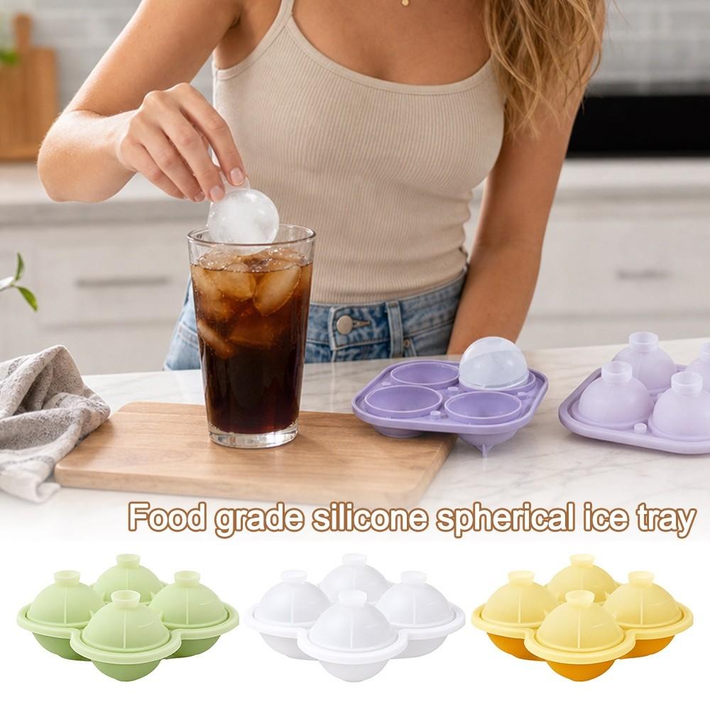 Large Size Silicone Ice Cube Trays with Lids Round Ice Mold Parties Ice Ball Maker Home Drinks
