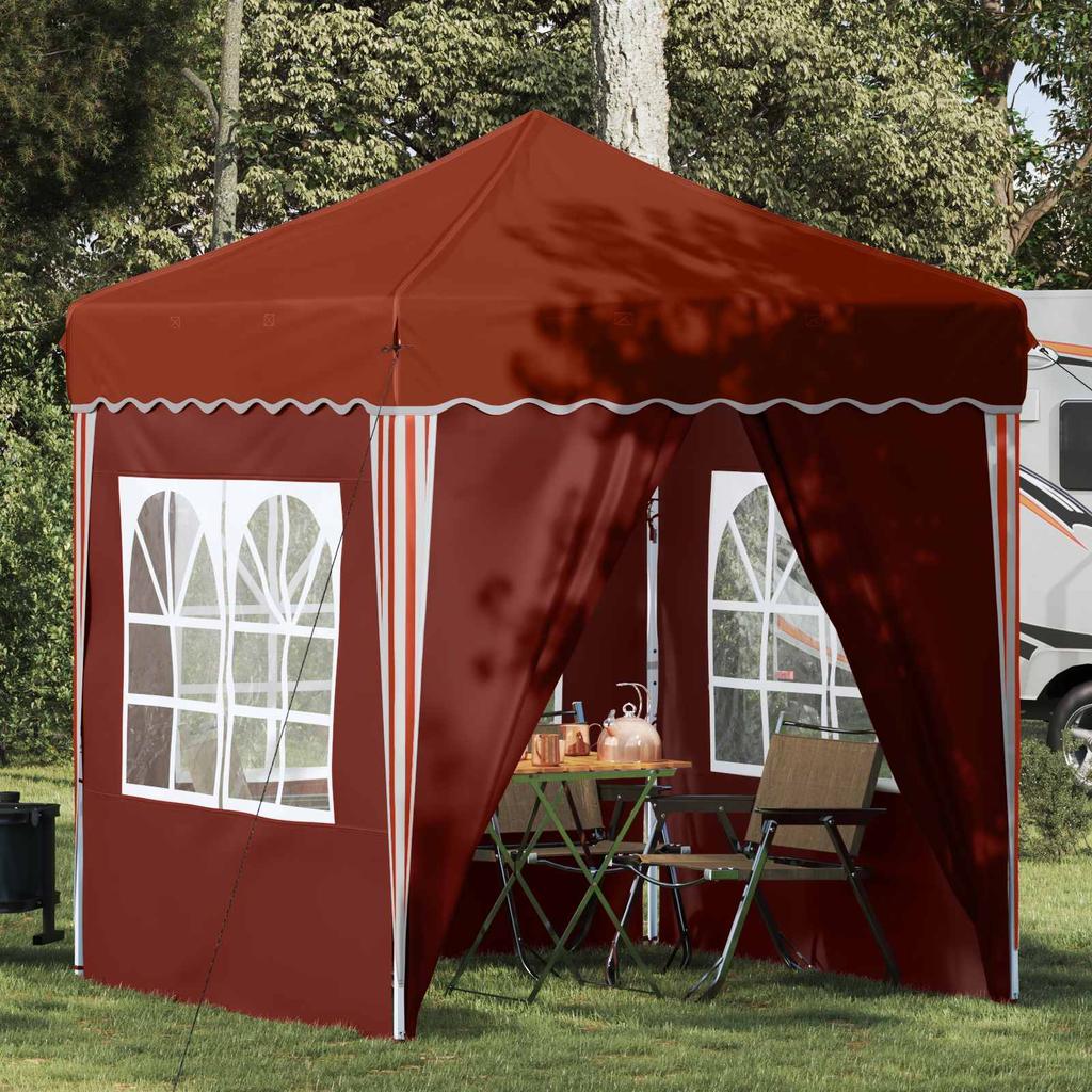 Pop Up Party Tent 195 X 195 X 245 Cm Terracotta Oxford Fabric