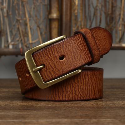 Curea Retro Veche Lată de 3,8 cm, din Piele Naturală de Vaci Stratul Întâi