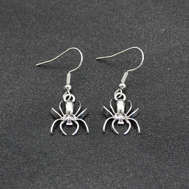 

Retro Copper Color Spider Drop Earrings for Women Sweet Brincos Zircon Simple Accessories Birthday Gift