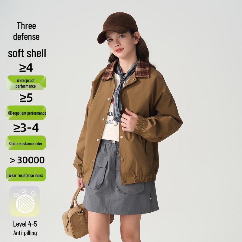 Montagut Kids  Japanese Style Plaid Collar Workwear Jacket 140