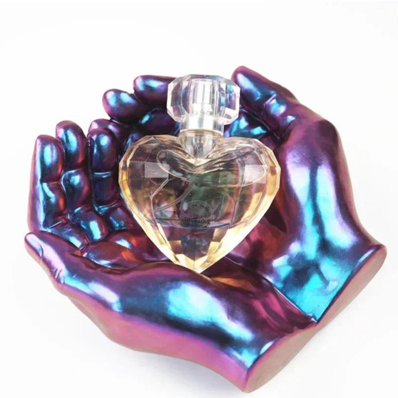 DIY Ashtray Epoxy Crystal Resin Silicone Mold Two-hand Model Hand Dish  Mirror